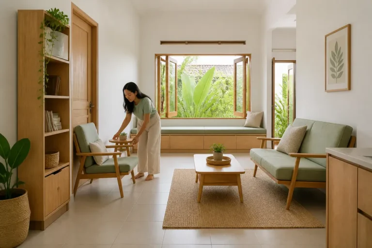 Pemilik rumah menata ruang minimalis agar terasa lebih lapang