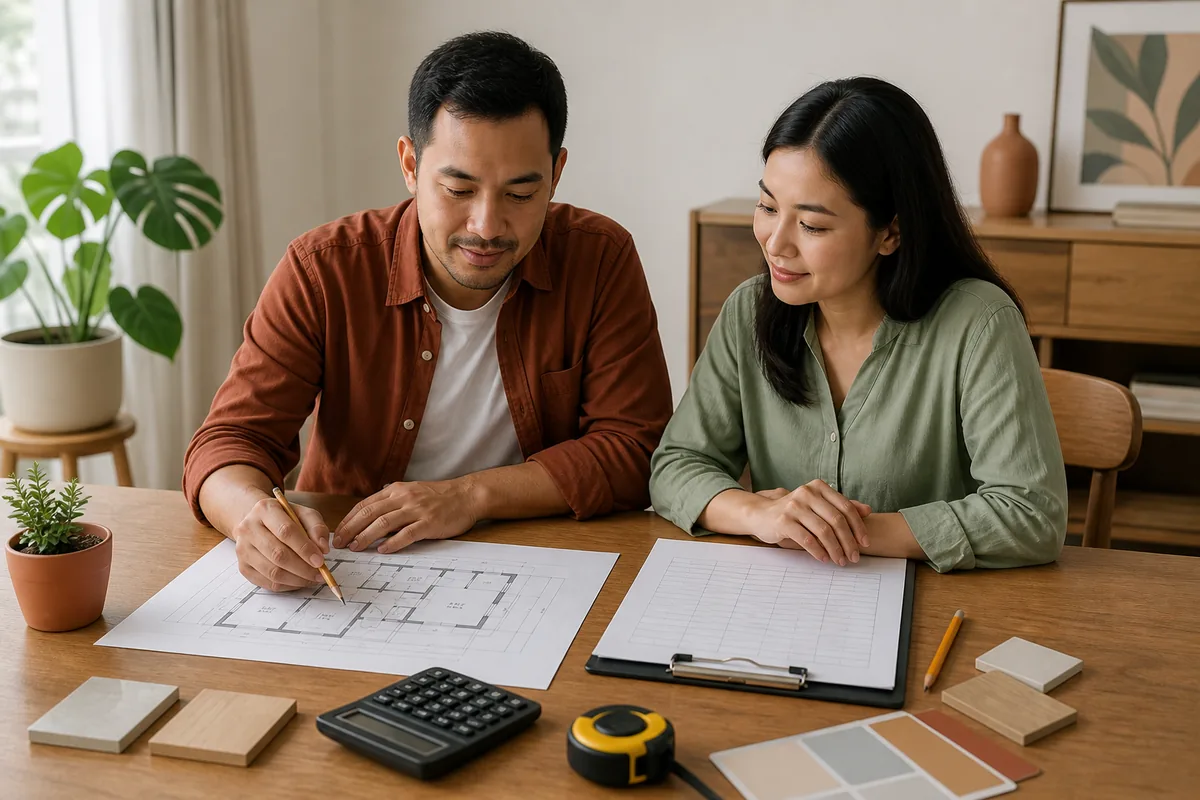 Pemilik rumah menghitung RAB renovasi rumah